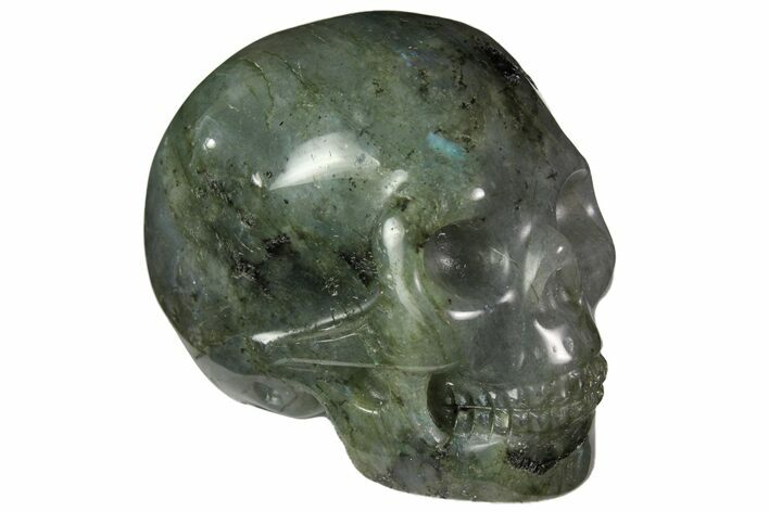 Realistic, Polished Labradorite Skull #116309